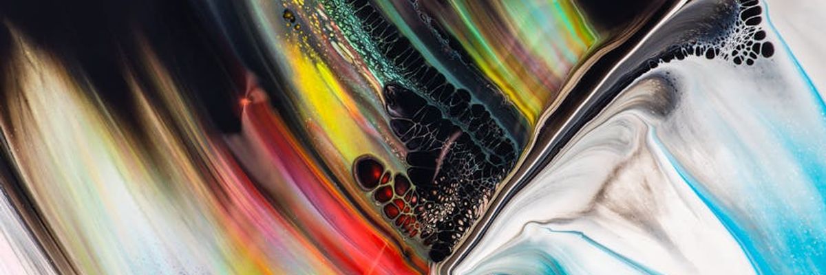 Panoramic abstract image representing masculinity and energy